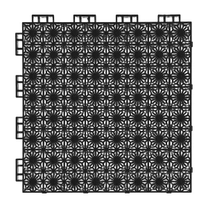 HY002 interlocking floor tile in Black