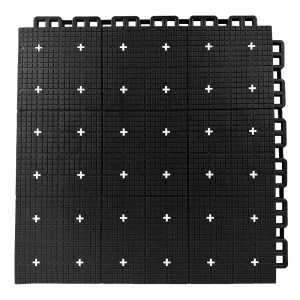 HY010-S interlocking floor tile in Black