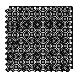 HY011 interlocking floor tile in Black