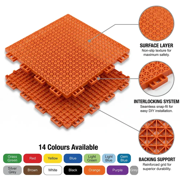 HY001 interlocking floor tile surface detail