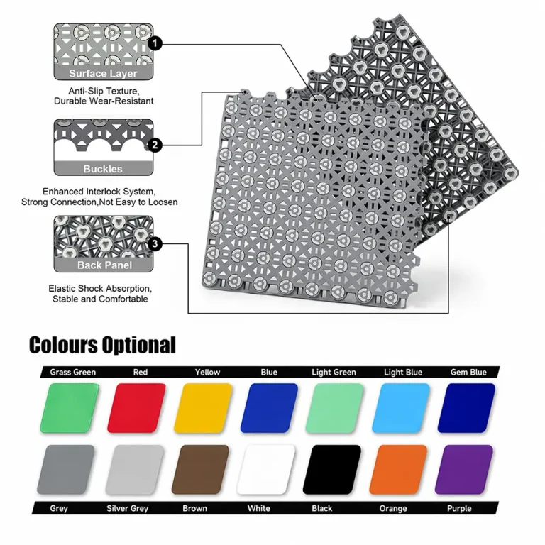 HY012 interlocking floor tile surface detail