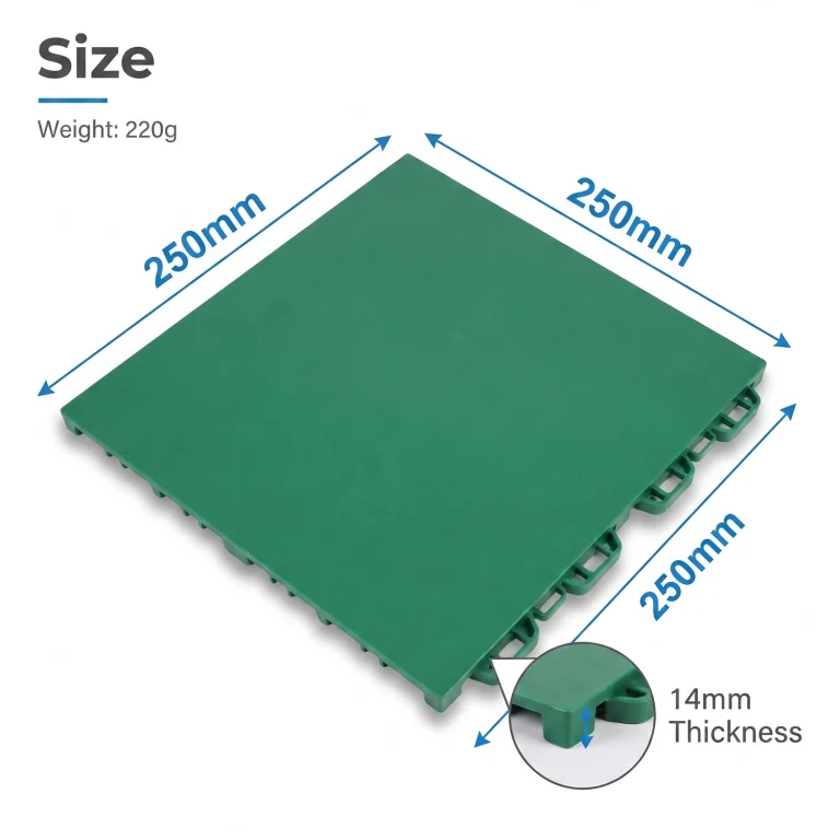 HY016 interlocking floor tile size reference