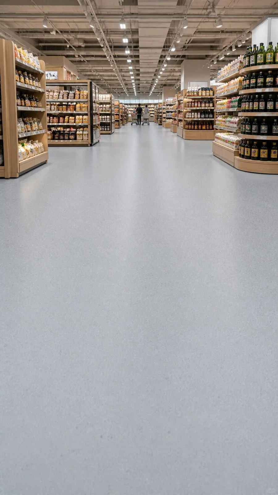 Retail interior with shelving and a light-coloured floor